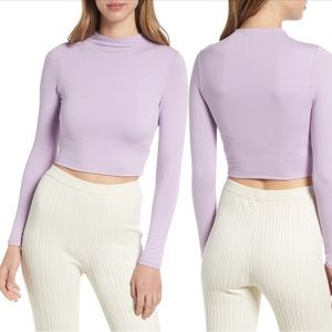 Naked Wardrobe the NW crop top lilac NWT